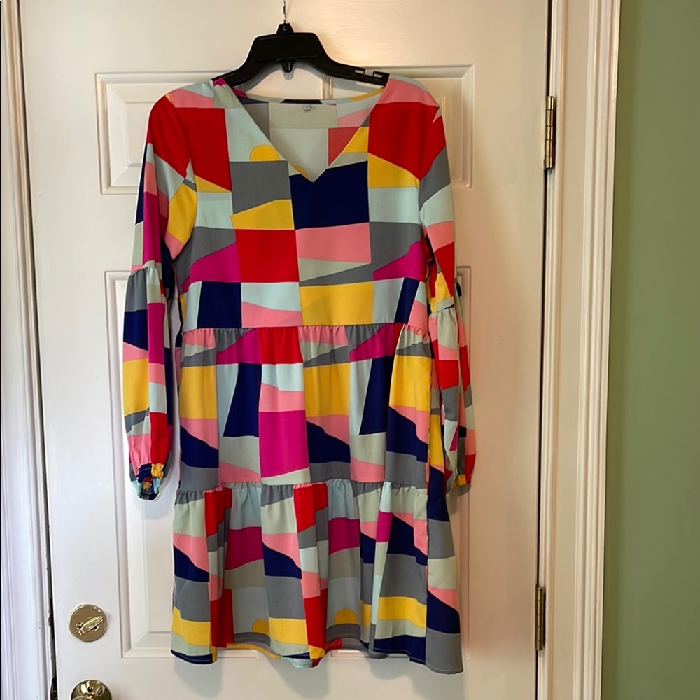 Colorful Geometric Pattern Dress